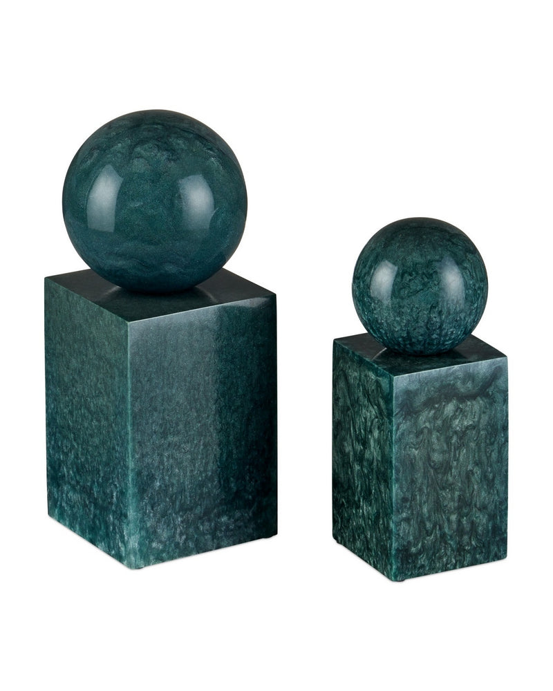Currey and Company 1200-1026 Object Set of 2, Teal