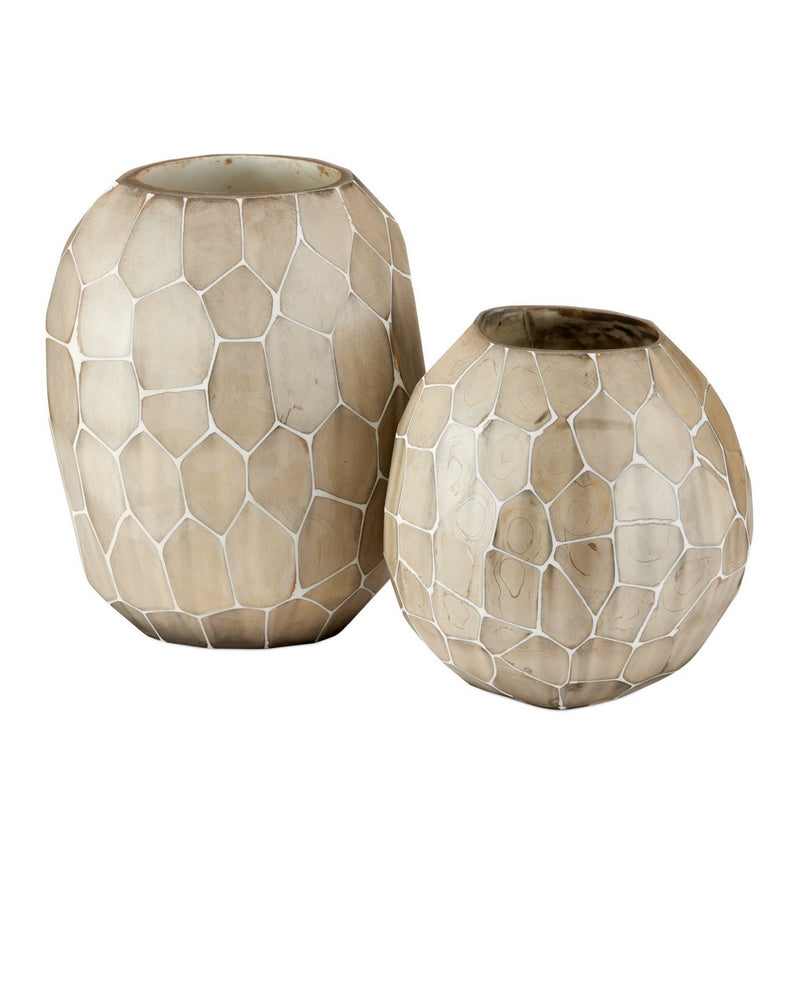 Currey and Company 1200-1032 Vase, White / Beige / Antique
