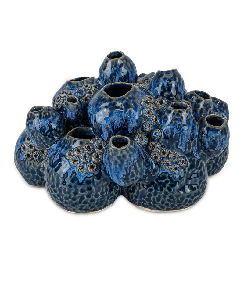 Currey and Company 1200-1046 Sculpture, Reactive Dark Blue