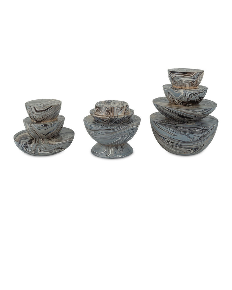 Currey and Company 1200-1049 Box Set of 3, Marbleized Gray