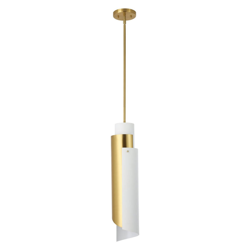 Thesis 206929A One Light Pendant, Brushed Gold, Matte White