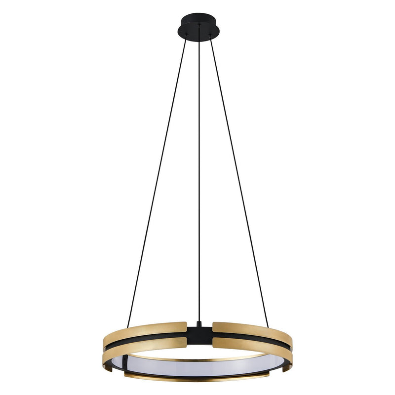 Thesis 206937A LED Pendant, Matte Black, Brushed Gold