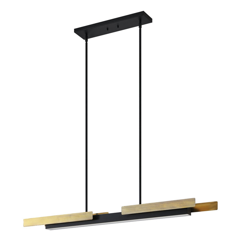Thesis 206938A LED Linear Pendant, Matte Black, Brushed Gold