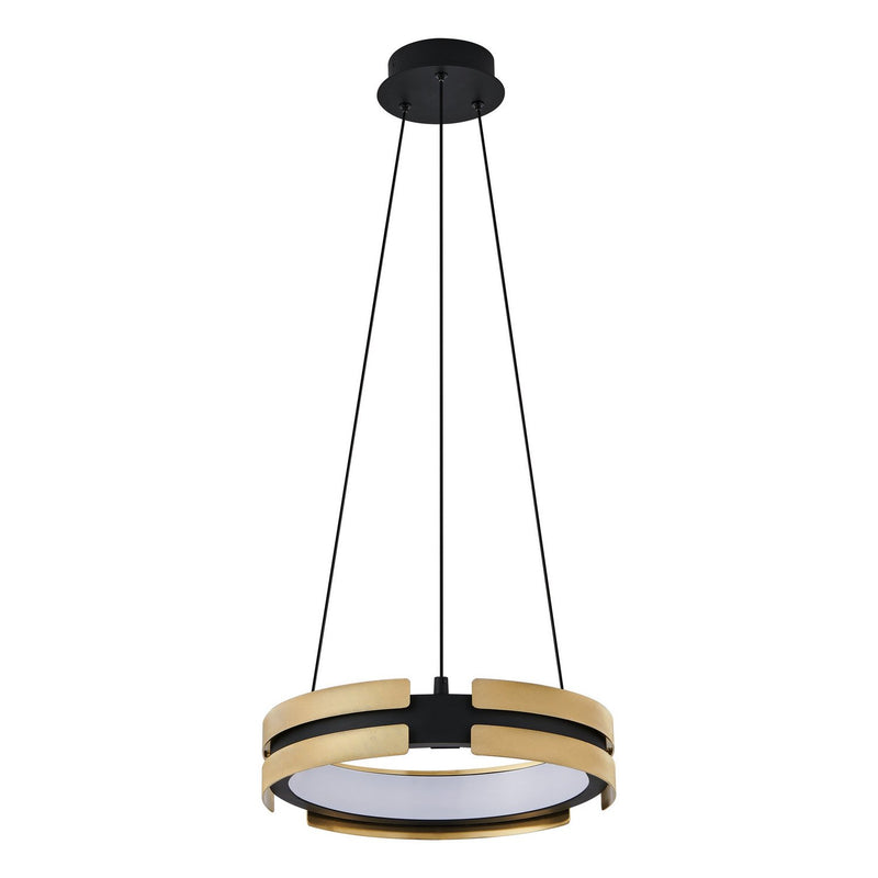 Thesis 206939A LED Pendant, Matte Black, Brushed Gold