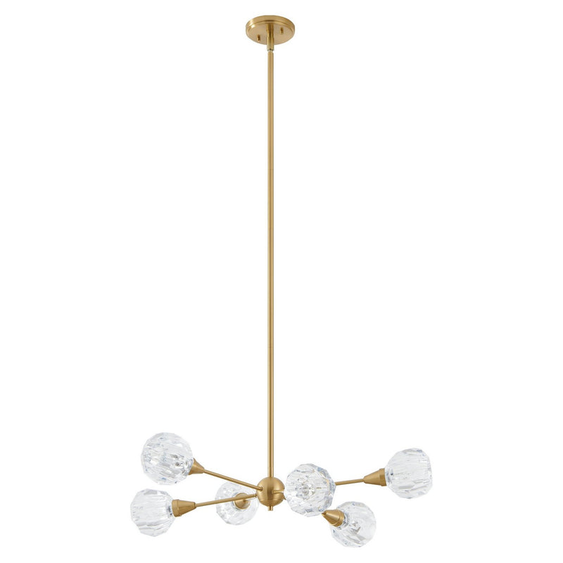 Thesis 206941A Six Light Pendant, Brushed Gold