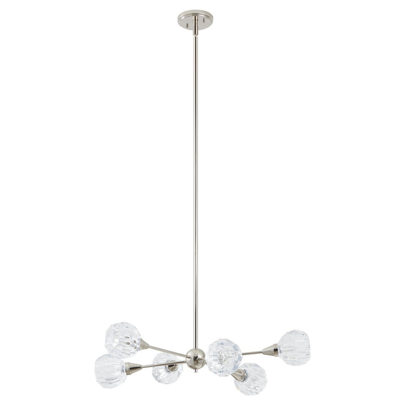 Thesis 206942A Six Light Pendant, Polished Nickel