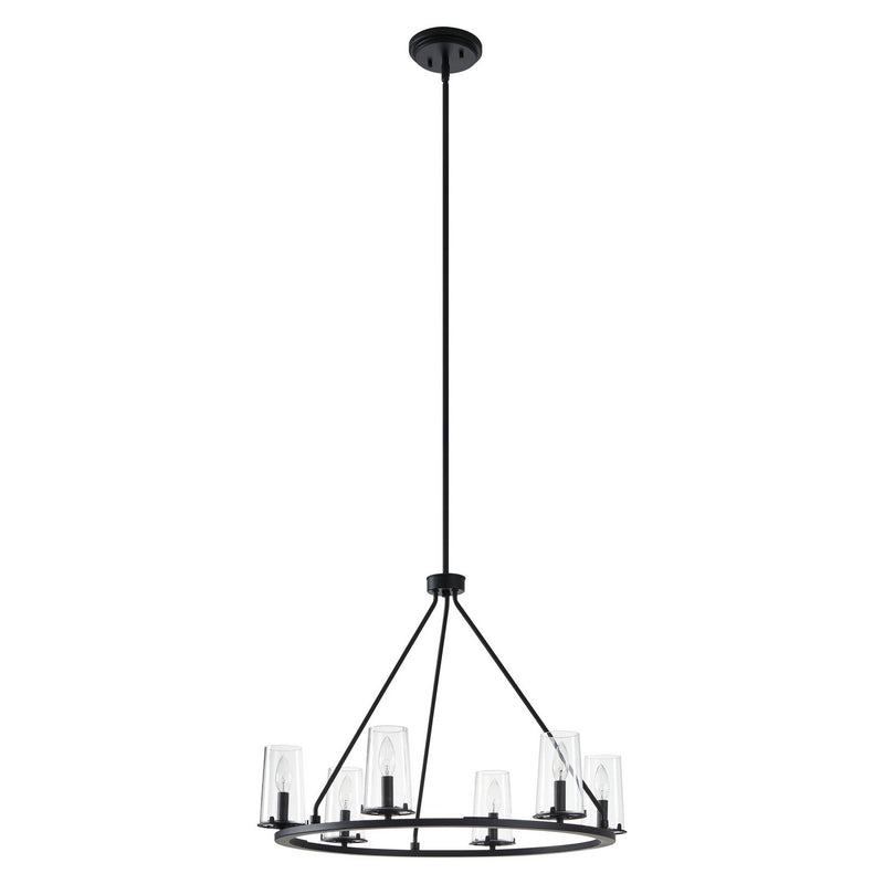 Thesis 206953A Six Light Chandelier, Matte Black