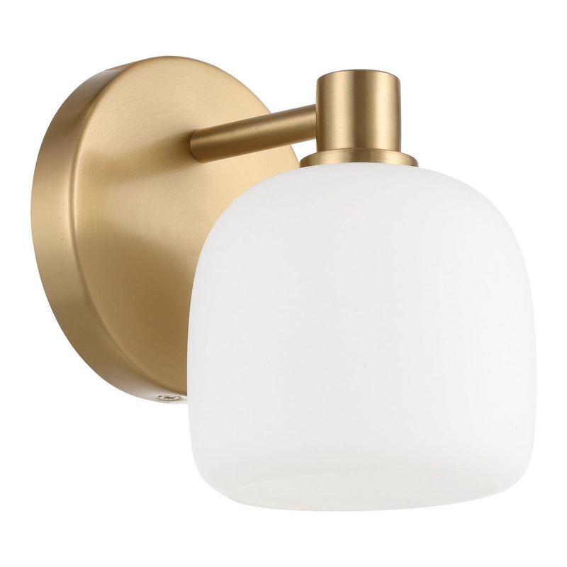 Thesis 206999A One Light Wall Sconce, Champagne Gold, Etched Opal