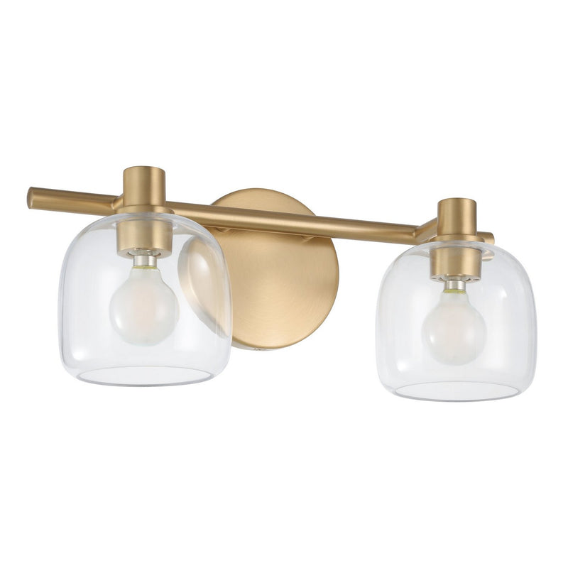 Thesis 207005A Two Light Vanity, Champagne Gold, Clear