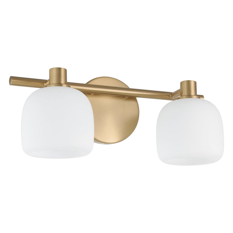 Thesis 207006A Two Light Vanity, Champagne Gold, Etched Opal