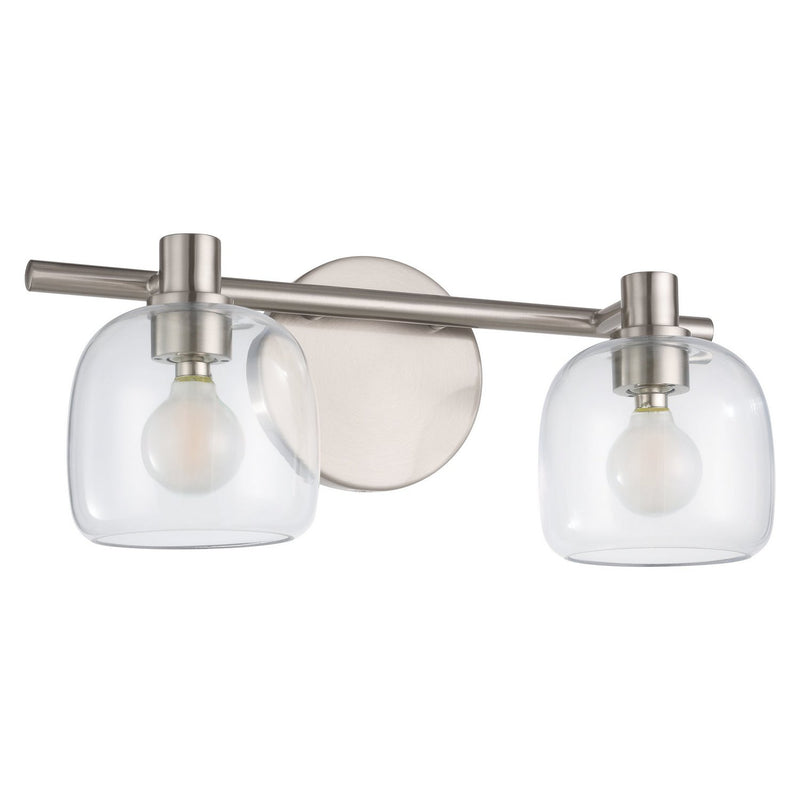 Thesis 207007A Two Light Vanity, Brushed Nickel, Clear