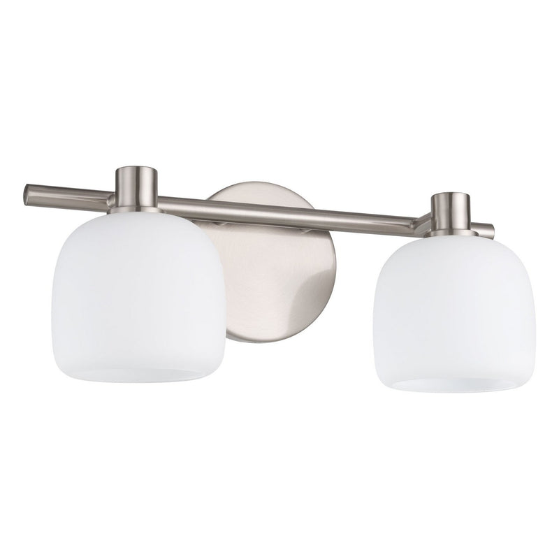 Thesis 207008A Two Light Vanity, Brushed Nickel, Etched Opal