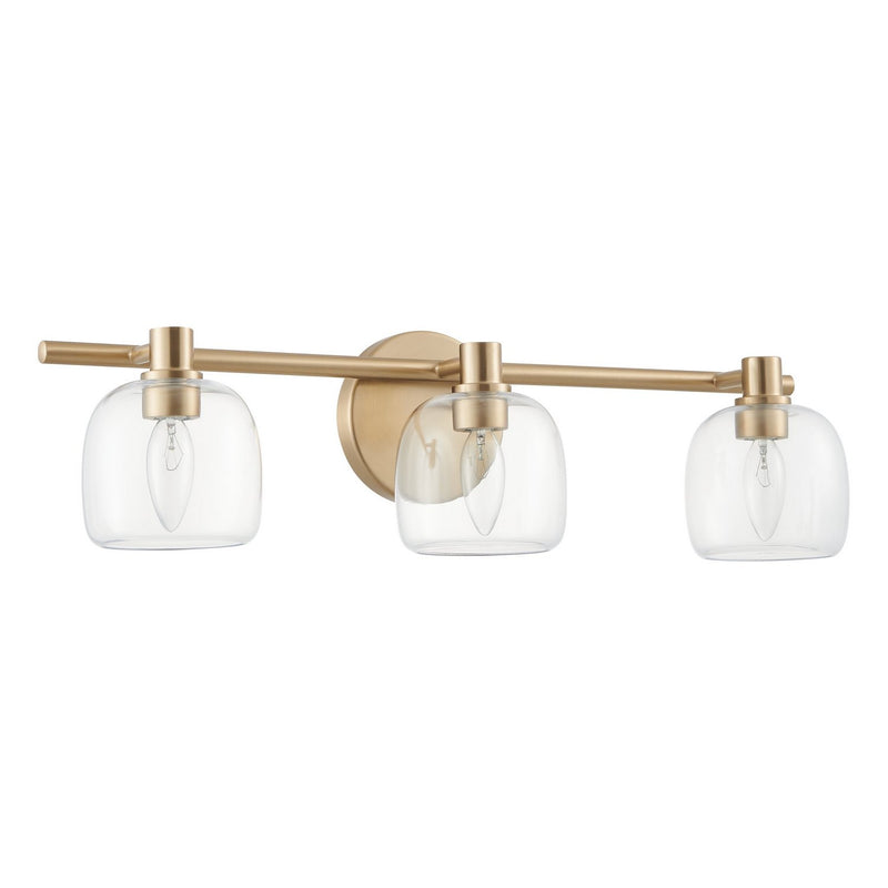 Thesis 207012A Three Light Vanity, Champagne Gold, Clear