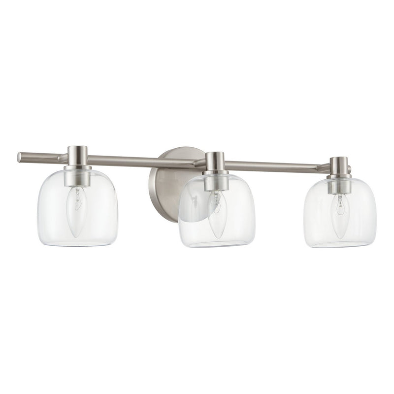 Thesis 207014A Three Light Vanity, Brushed Nickel, Clear