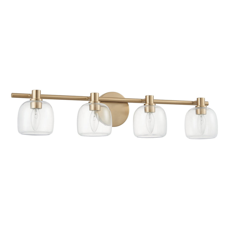 Thesis 207018A Four Light Vanity, Champagne Gold, Clear