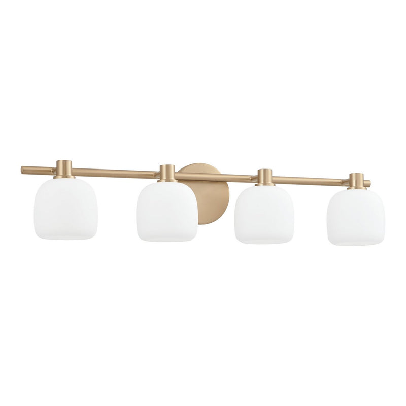 Thesis 207019A Four Light Vanity, Champagne Gold, Etched Opal