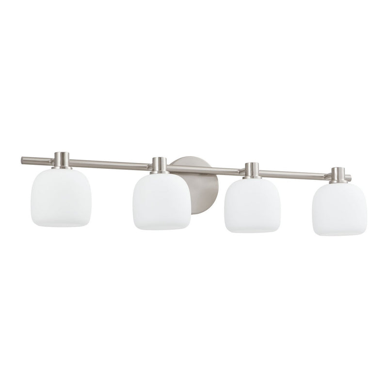 Thesis 207022A Four Light Vanity, Brushed Nickel, Etched Opal