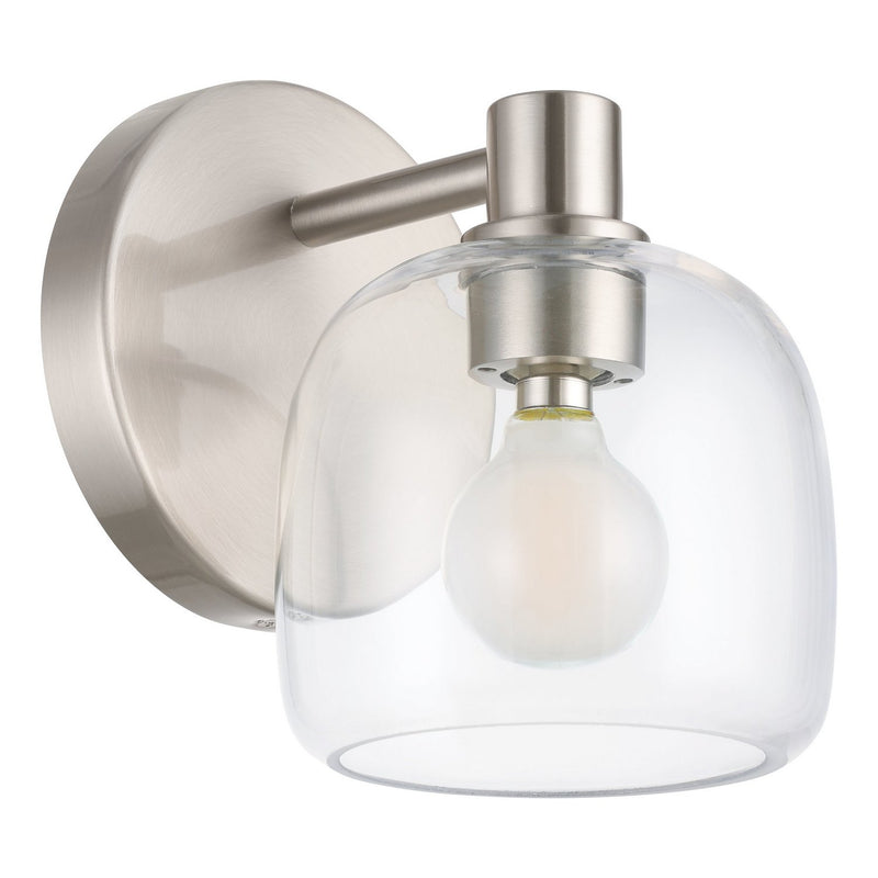 Thesis 207001A One Light Wall Sconce, Brushed Nickel, Clear