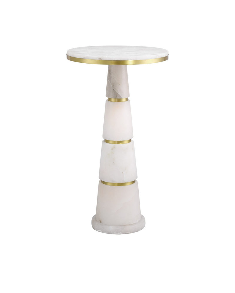 Currey and Company 3000-0320 Drinks Table, Natural / Natural Brass