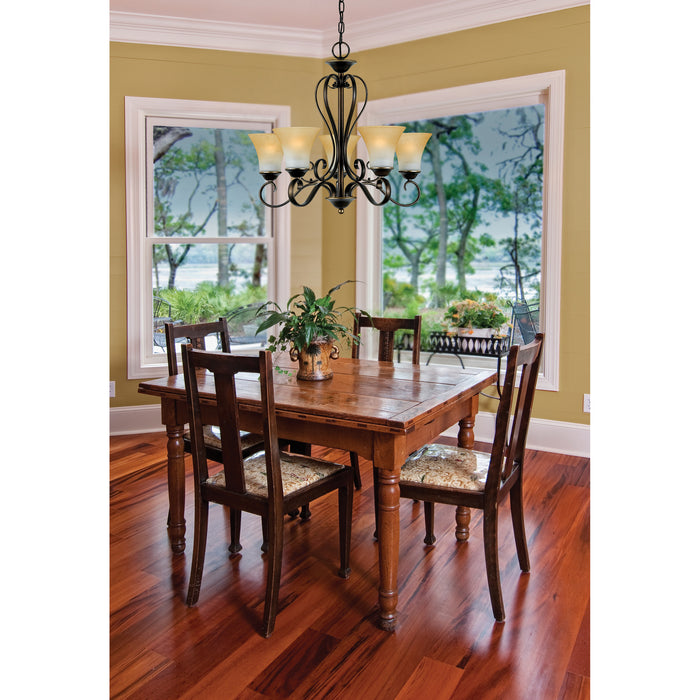 Quoizel DH5005PN Five Light Chandelier, Palladian Bronze