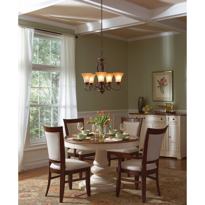 Quoizel DH5005PN Five Light Chandelier, Palladian Bronze