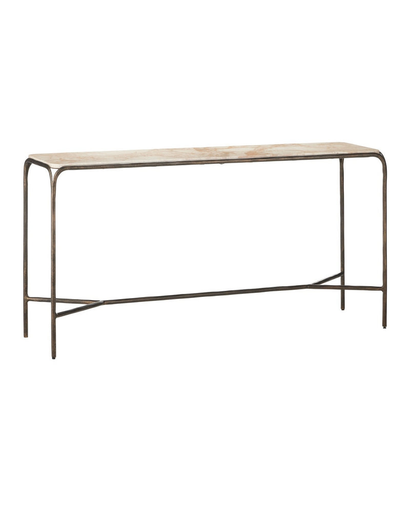 Currey and Company 4000-0219 Console Table, Natural / Bronze