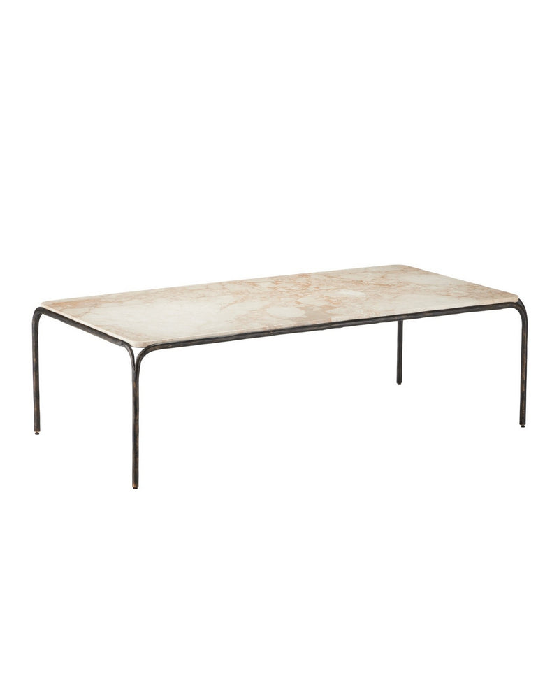 Currey and Company 4000-0220 Cocktail Table, Natural / Bronze