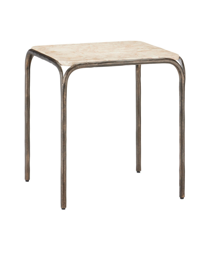 Currey and Company 4000-0221 Side Table, Natural / Bronze
