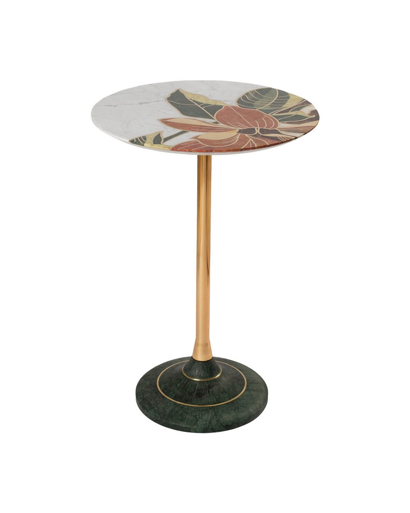 Currey and Company 4000-0222 Accent Table, Natural / Brass