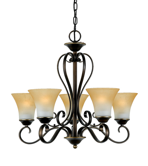 Quoizel DH5005PN Five Light Chandelier, Palladian Bronze