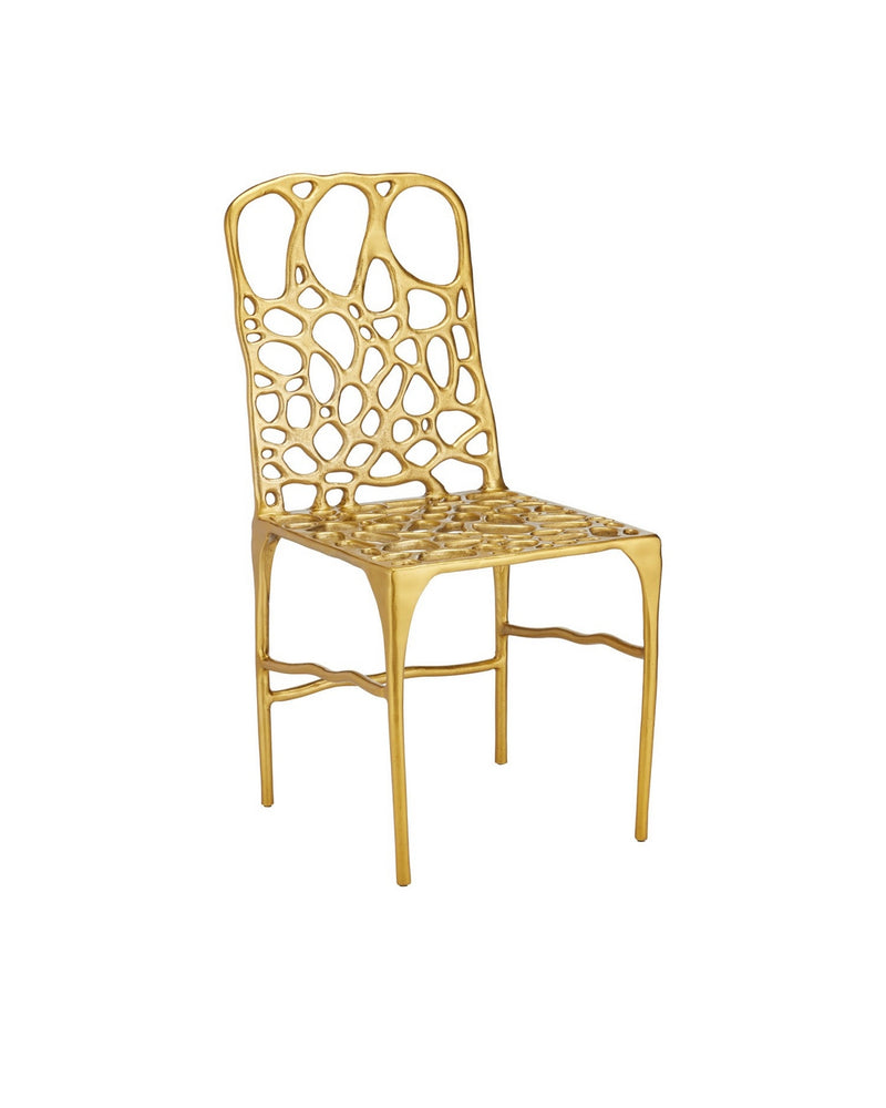 Currey and Company 4000-0231 Side Chair, Gold