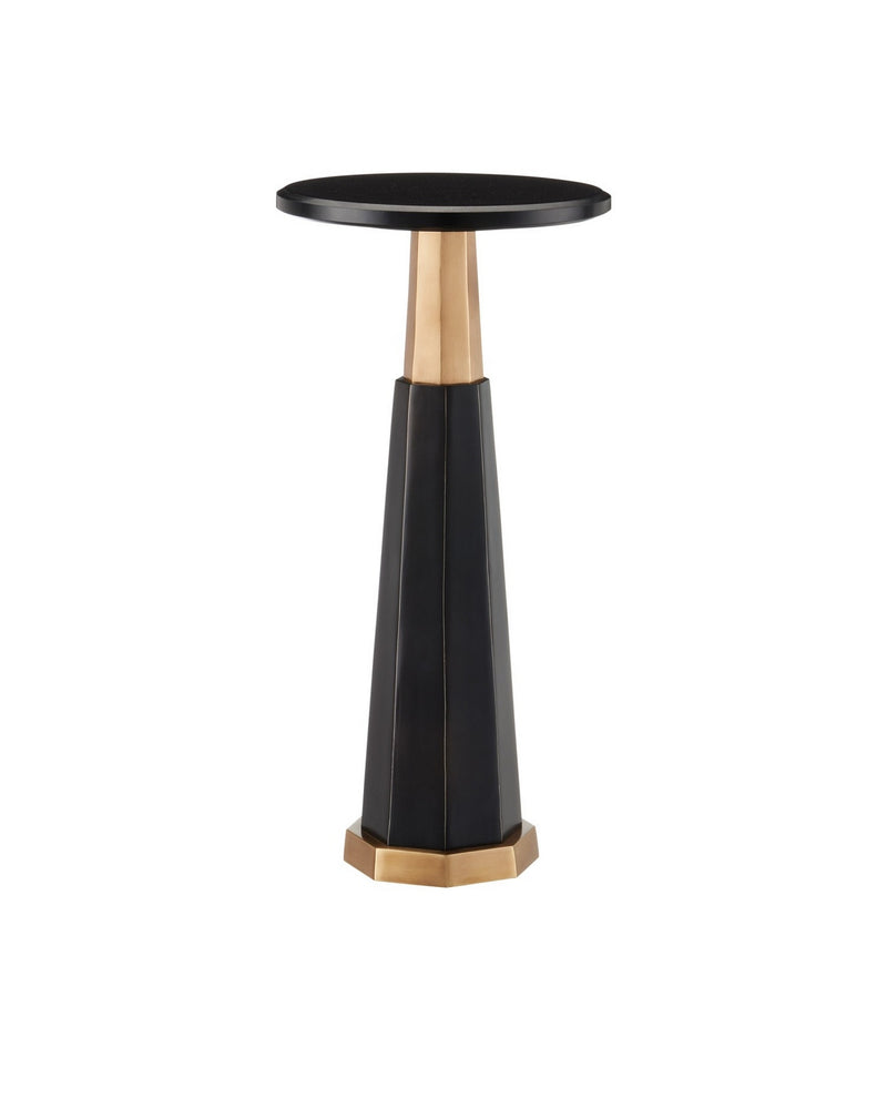 Currey and Company 4000-0234 Drinks Table, Black / Bronze / Antique Brass