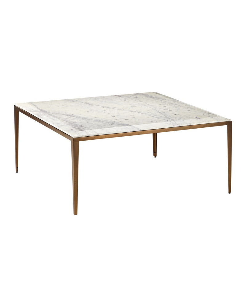 Currey and Company 4000-0237 Cocktail Table, Natural / Antique Brass