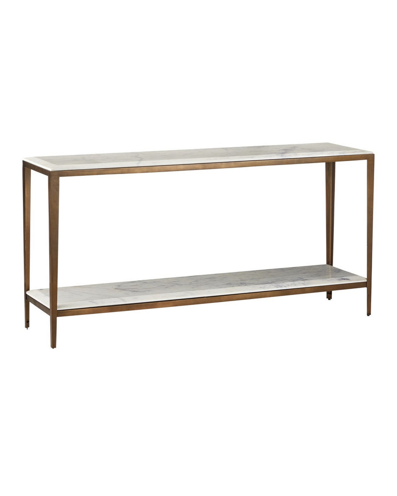 Currey and Company 4000-0238 Console Table, Natural / Antique Brass