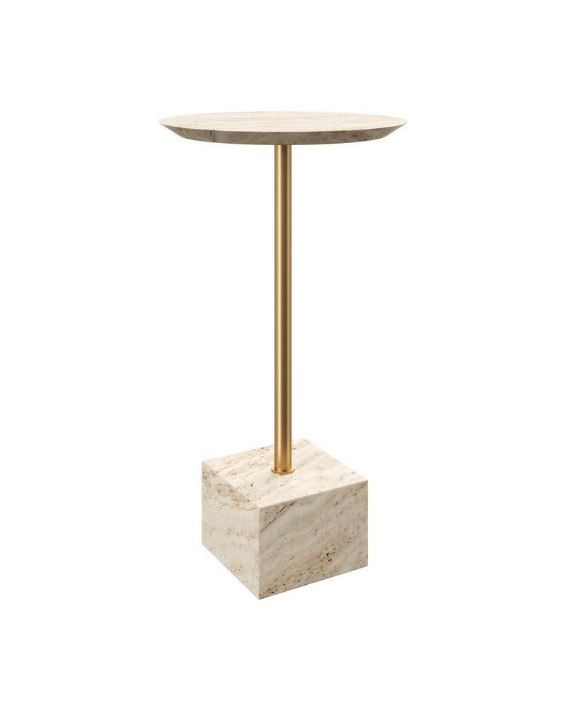 Currey and Company 4000-0240 Drinks Table, Natural / Polished Brass
