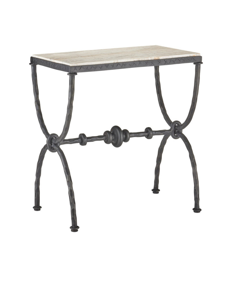 Currey and Company 4000-0243 Side Table, Natural / Rustic Bronze