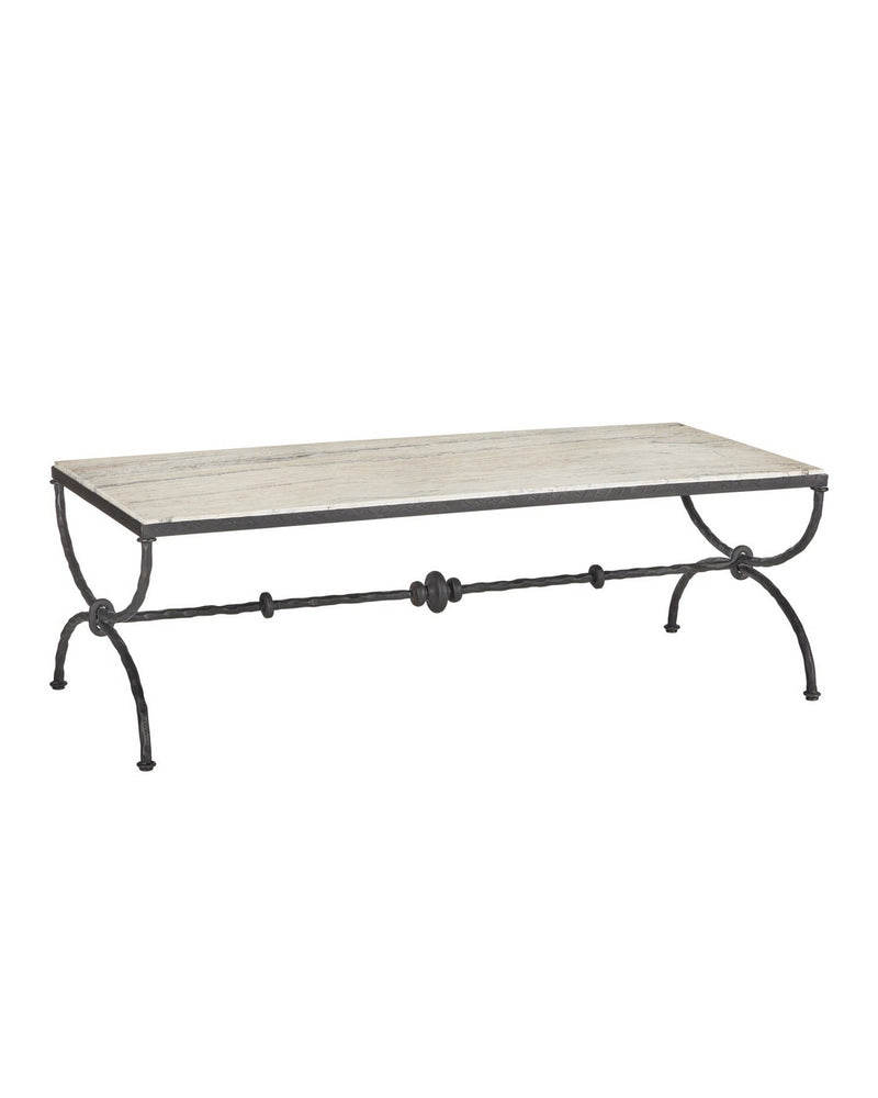 Currey and Company 4000-0244 Cocktail Table, Natural / Rustic Bronze
