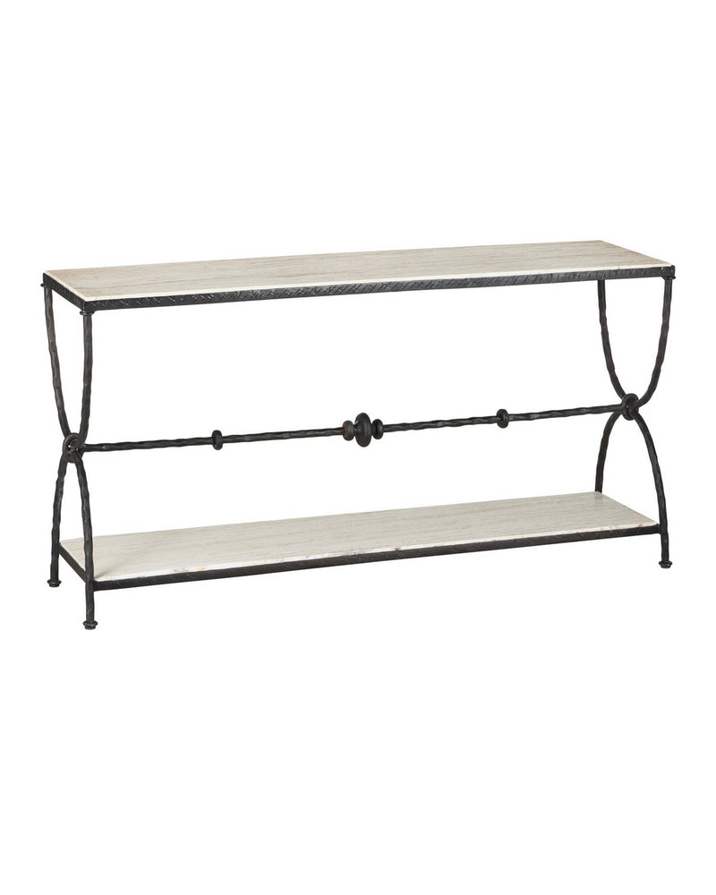 Currey and Company 4000-0245 Console Table, Natural / Rustic Bronze
