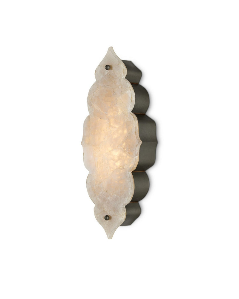 Currey and Company 5900-0050 LED Wall Sconce, Hiroshi Gray/Sugar White/Natural Stone
