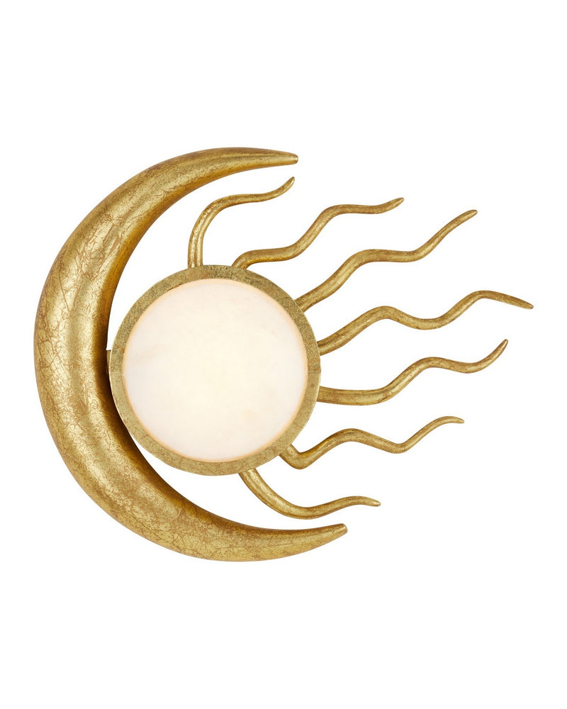 Currey and Company 5900-0058 LED Wall Sconce, Gold Leaf / White