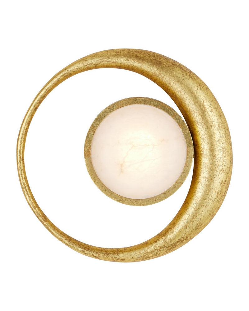 Currey and Company 5900-0059 LED Wall Sconce, Gold Leaf / White