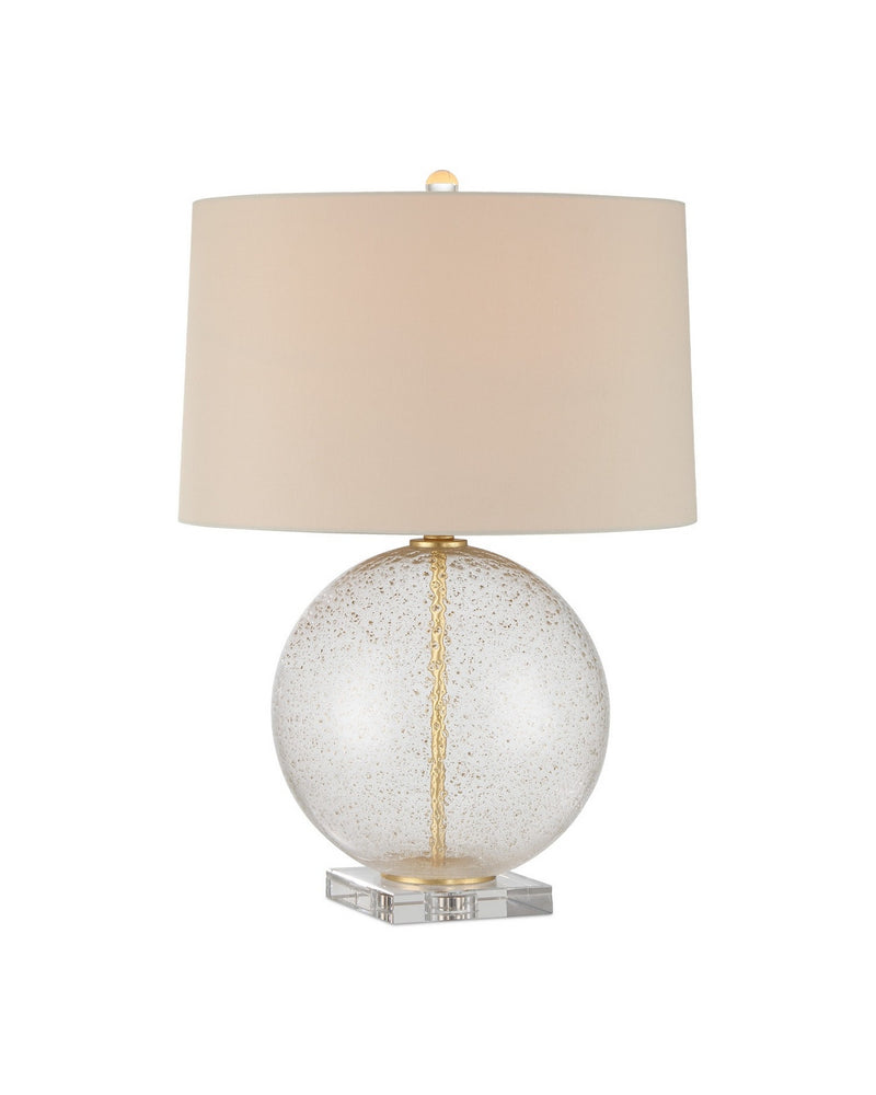Currey and Company 6000-1007 One Light Table Lamp, Clear with Gold Speckles / Contemporary Gold Leaf