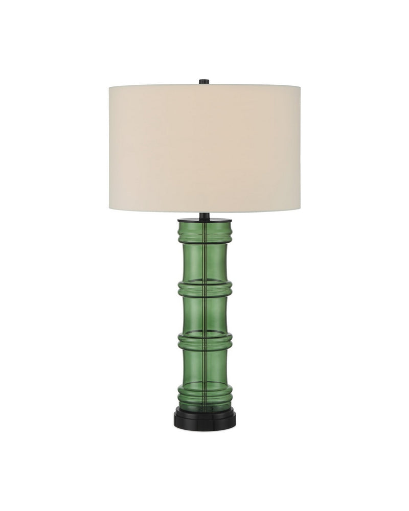 Currey and Company 6000-1011 One Light Table Lamp, Green / Glossy Black