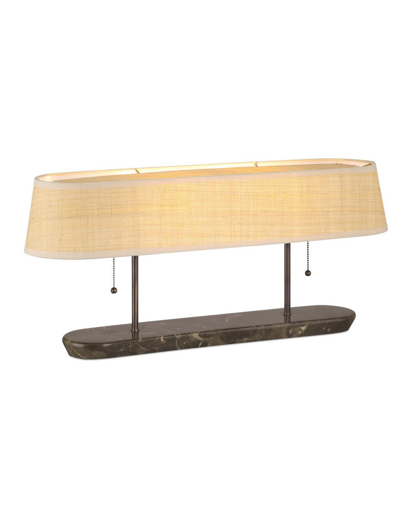 Currey and Company 6000-1017 Two Light Table Lamp, Dark Bronze / Brown
