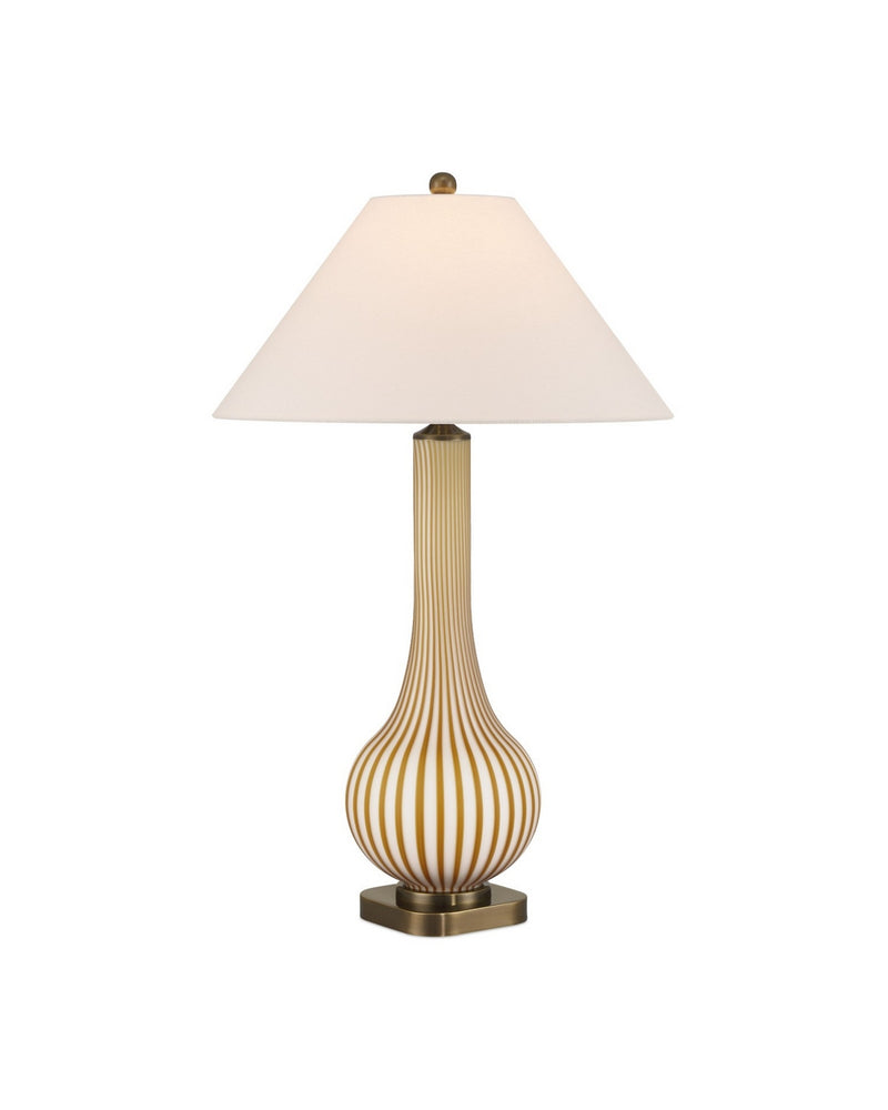 Currey and Company 6000-1019 One Light Table Lamp, Yellow / Off-White
