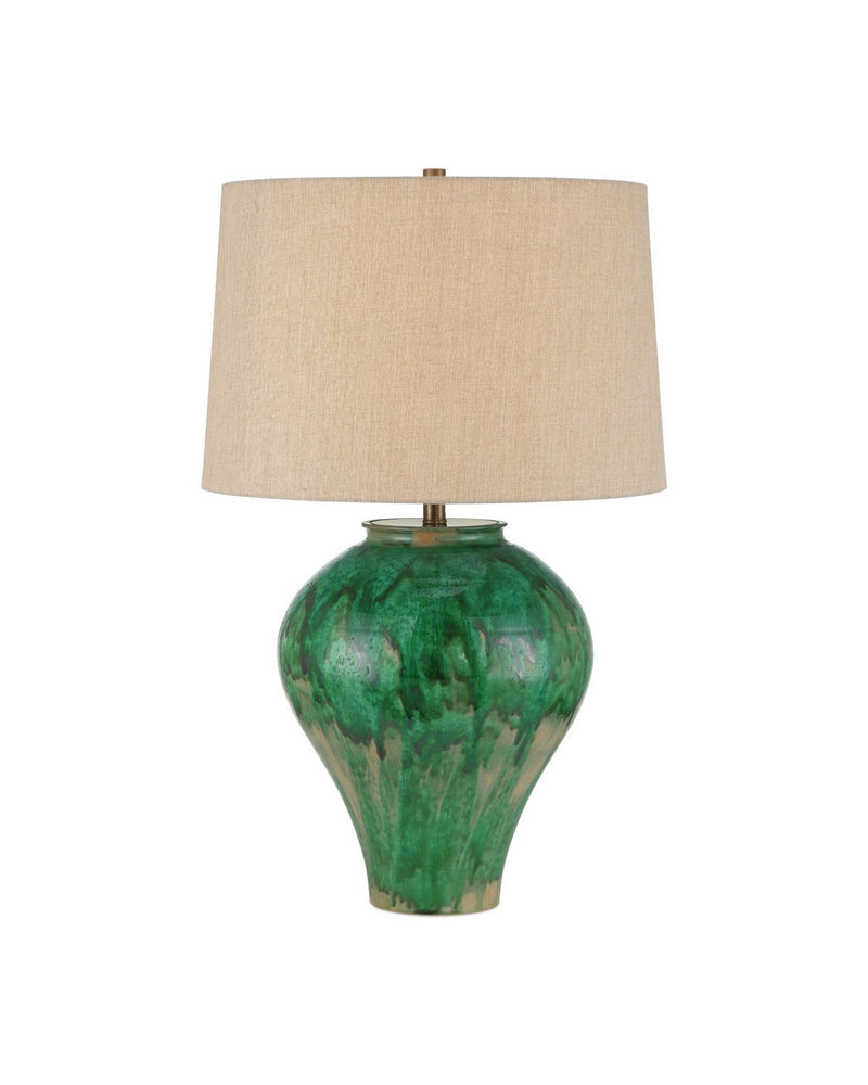 Currey and Company 6000-1020 One Light Table Lamp, Green