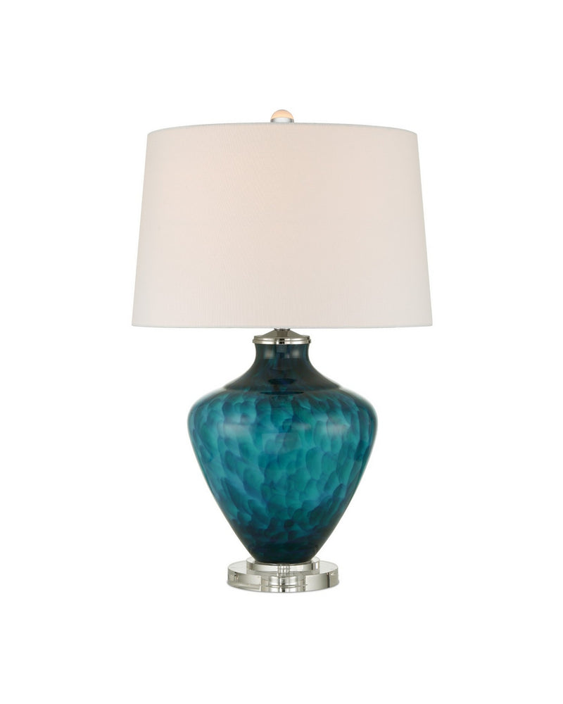 Currey and Company 6000-1022 One Light Table Lamp, Blue / Clear
