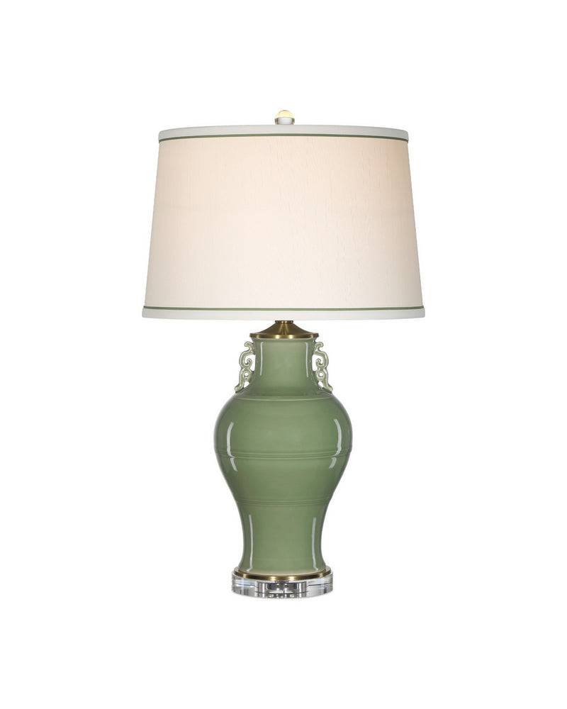 Currey and Company 6000-1028 One Light Table Lamp, Green / Clear