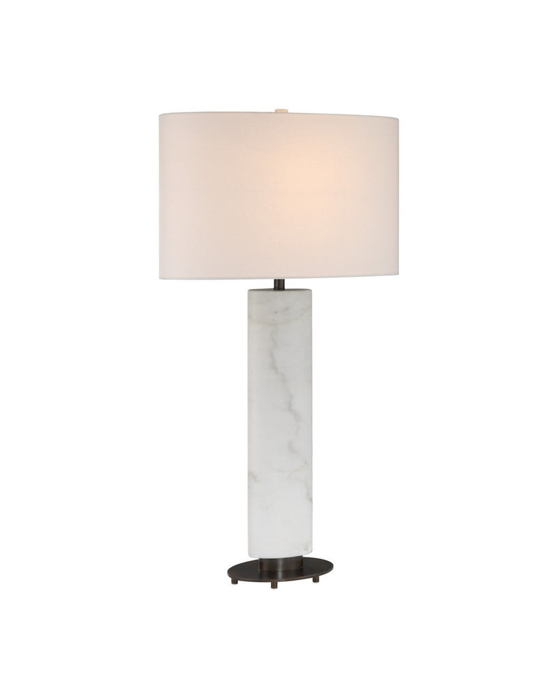 Currey and Company 6000-1029 One Light Table Lamp, White / Bronze