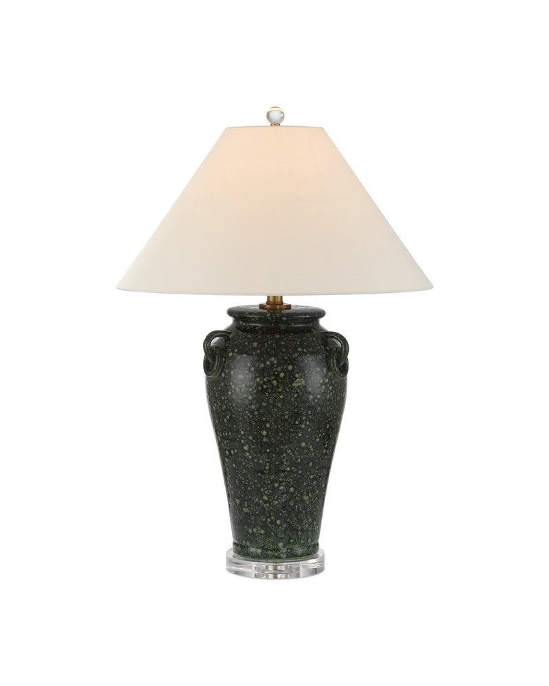 Currey and Company 6000-1032 One Light Table Lamp, Green / Clear